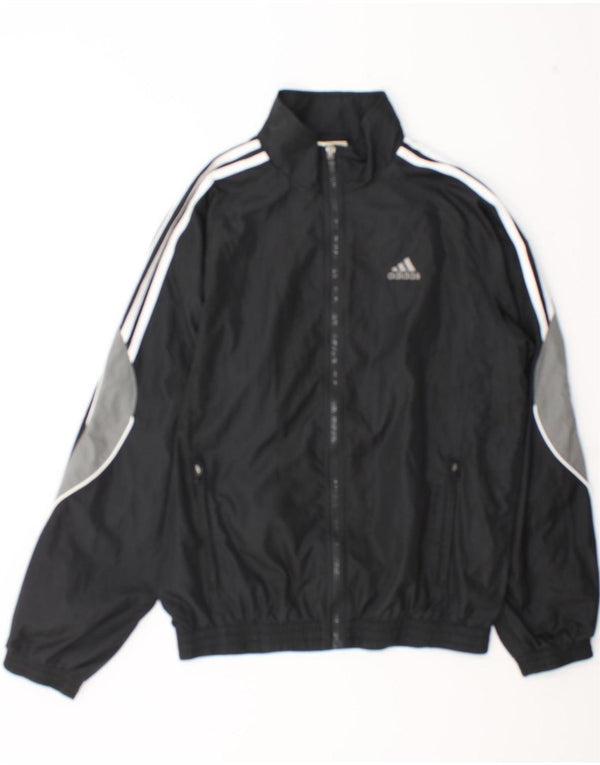 Adidas Veste de survêtement pour homme UK 36/38 Petit Noir Colorblock Polyester