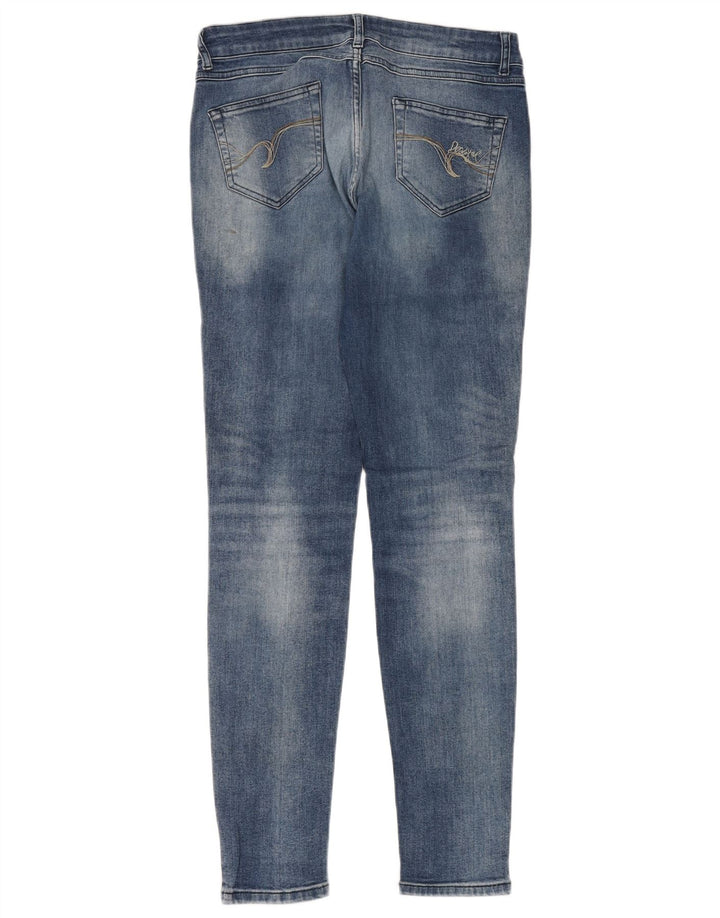 DESIGUAL Jean skinny effet vieilli W32 L32 en coton pied-de-poule bleu pour femme