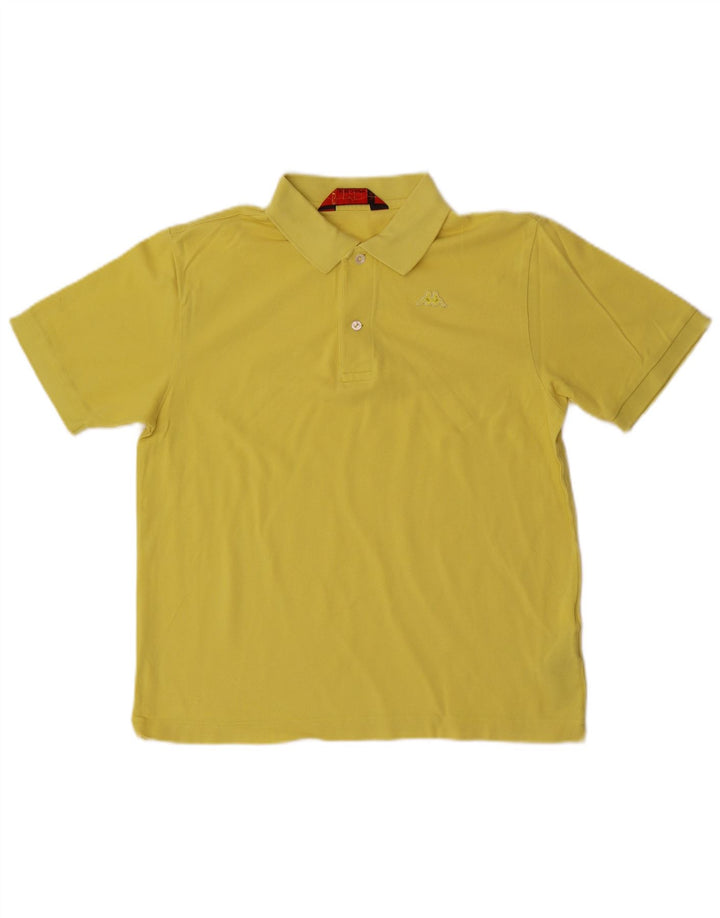Kappa Polo Homme Petit Jaune Coton
