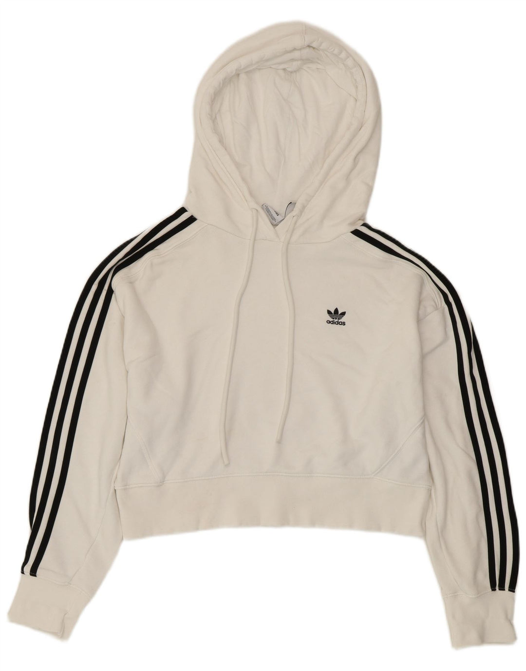 ADIDAS Pull à capuche surdimensionné pour femme UK 8 Petit coton blanc