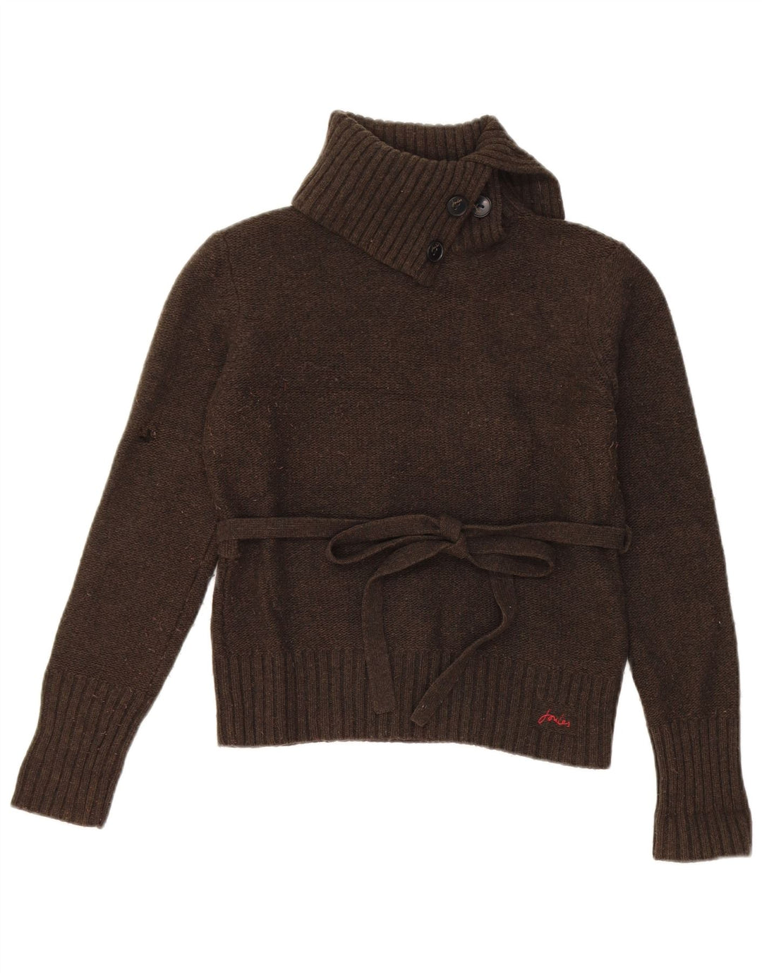Joules Pull court à col roulé pour femme UK 12 Laine kaki moyen