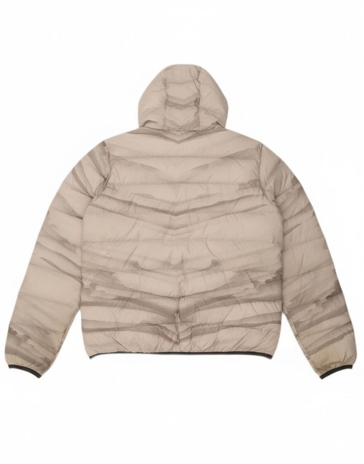 Jack Wolfskin Veste matelassée à capuche pour femme UK 18 XL Gris Tie Dye Polyester