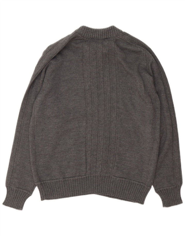 Trussardi Jeans Pull Col Zippé Laine Gris Moyen Homme