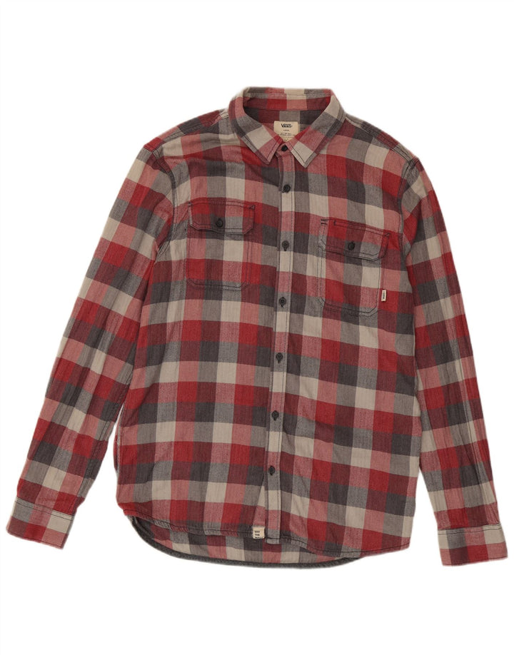 Vans Chemise en flanelle pour homme en coton à grands carreaux rouges