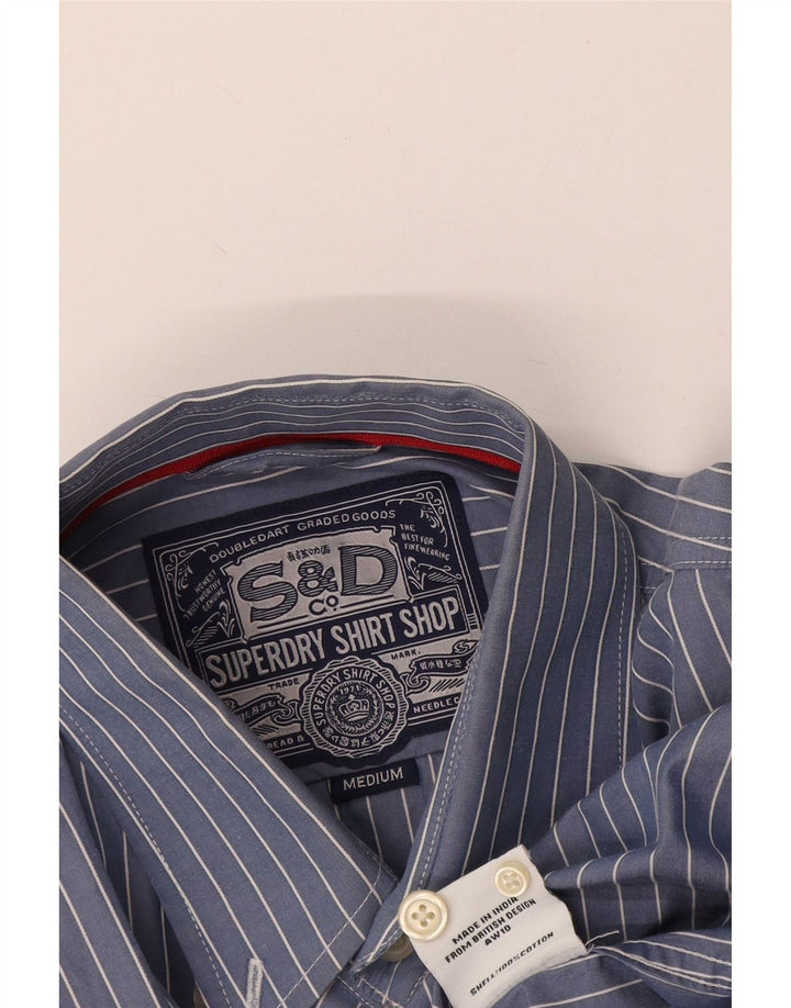 Superdry Chemise Homme Bleu Moyen Rayé Coton