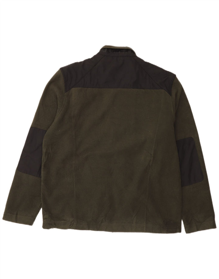Calvin Klein Veste polaire pour homme UK 40 Large Kaki Colourblock Polyester