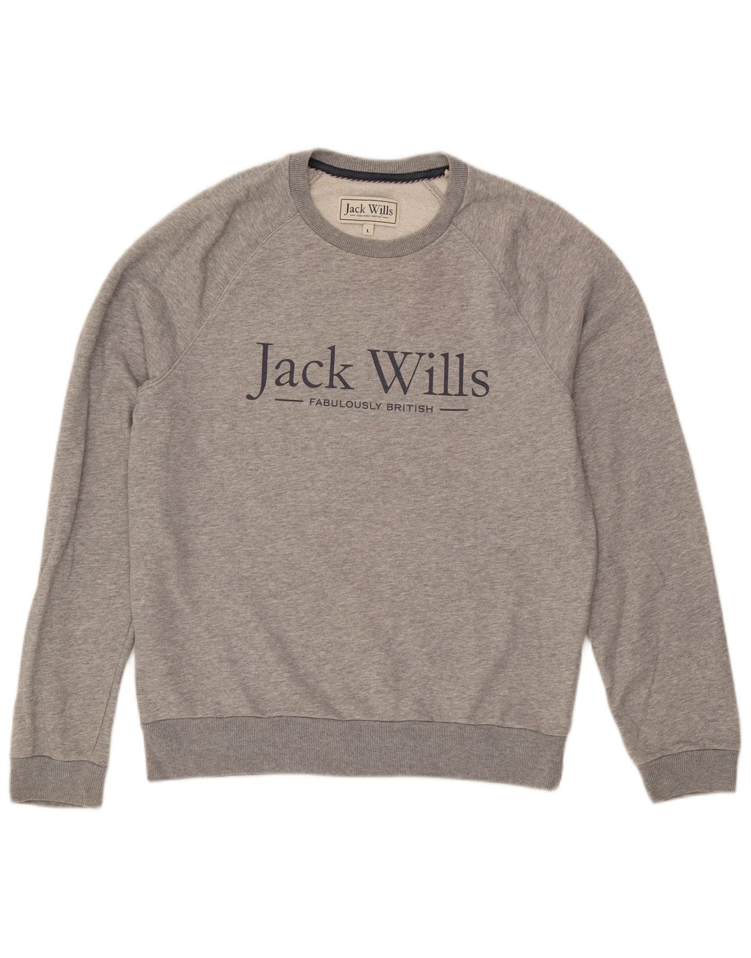 JACK WILLS Sweat-shirt graphique pour homme en coton gris Taille L
