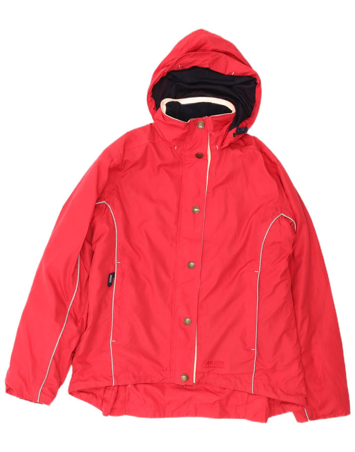 Musto Veste coupe-vent à capuche surdimensionnée pour femme UK 10 Petit Rouge Polyester