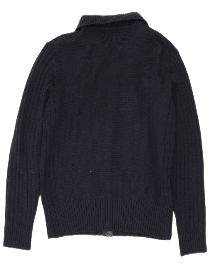 Ranger Cardigan Homme Pull IT 50 Bleu Marine Moyen Colorblock Laine Vierge