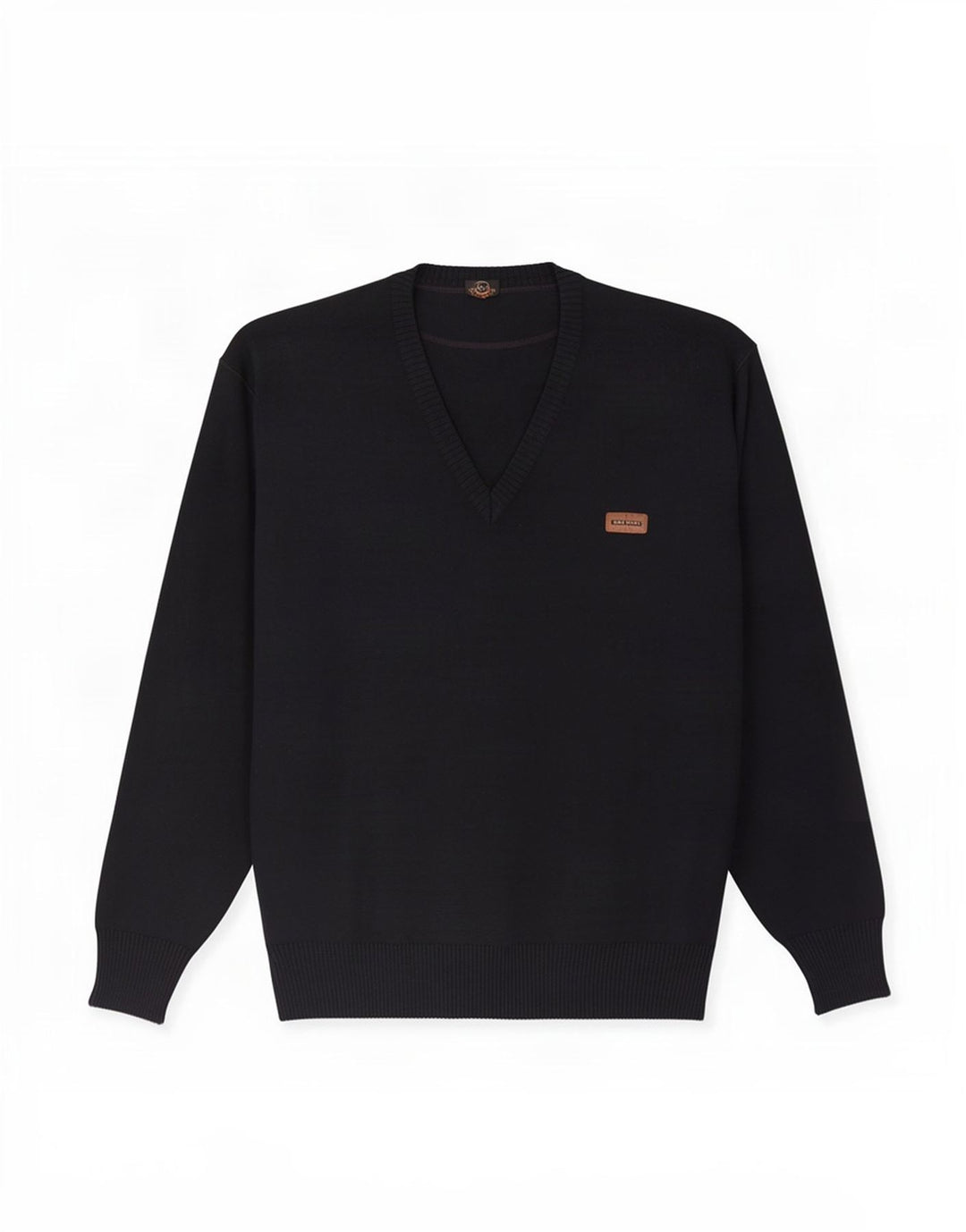Blue Drake Pull col V pour homme en laine bleu marine