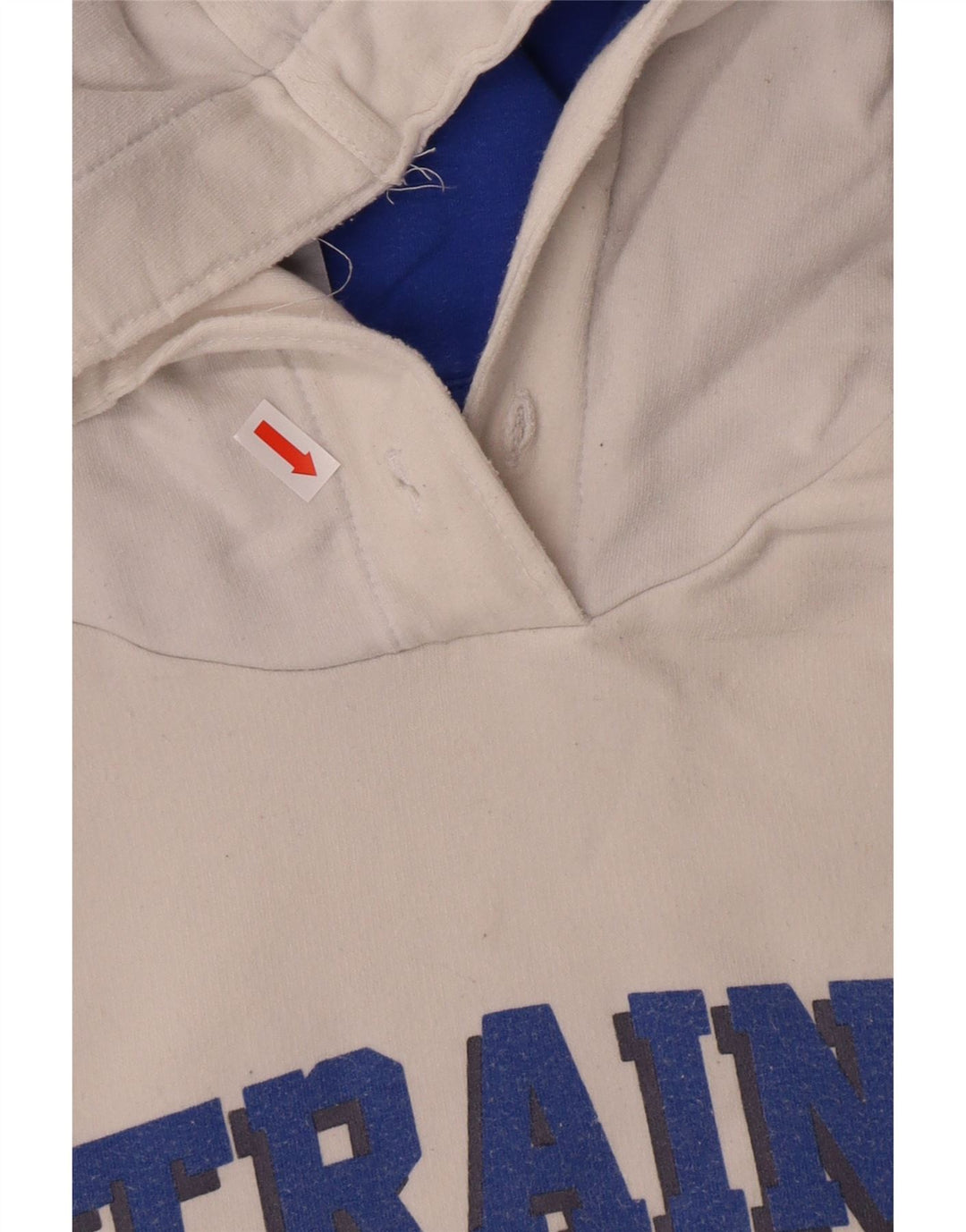 ADIDAS Pull à capuche graphique pour femme UK 12 en coton blanc moyen