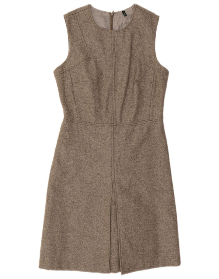 Benetton Robe droite sans manches pour femme UK 10 Petite laine grise