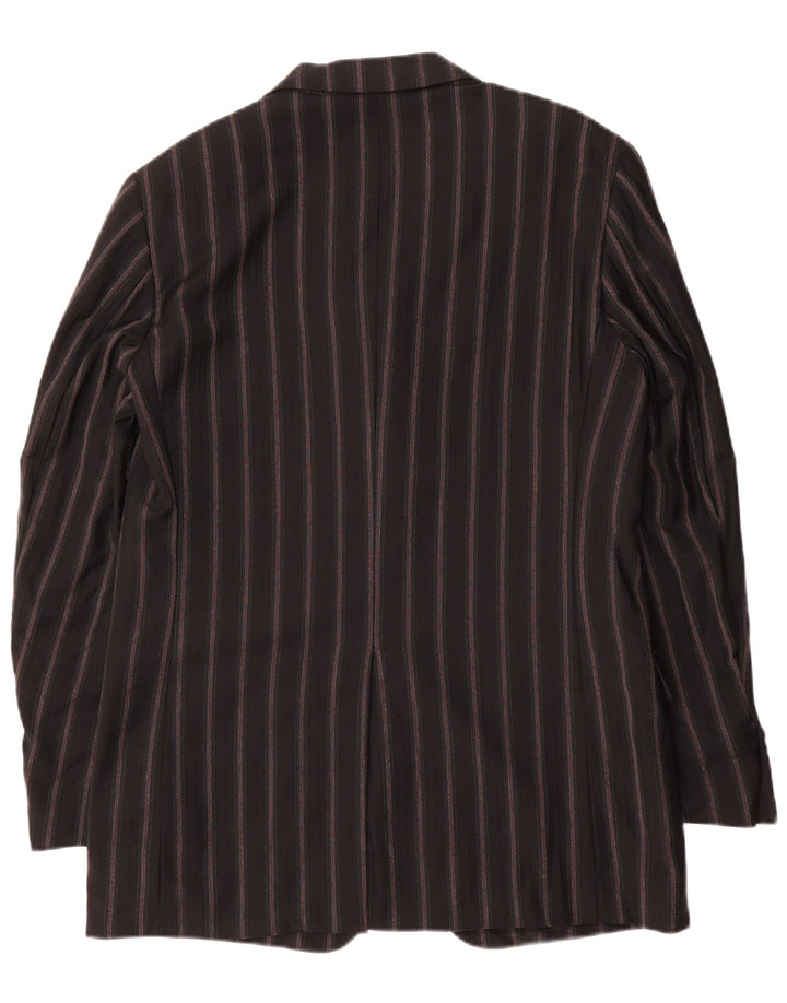 PAL ZILERI Costume 2 pièces 3 boutons pour homme IT 50 Large W34 L33 Noir rayé