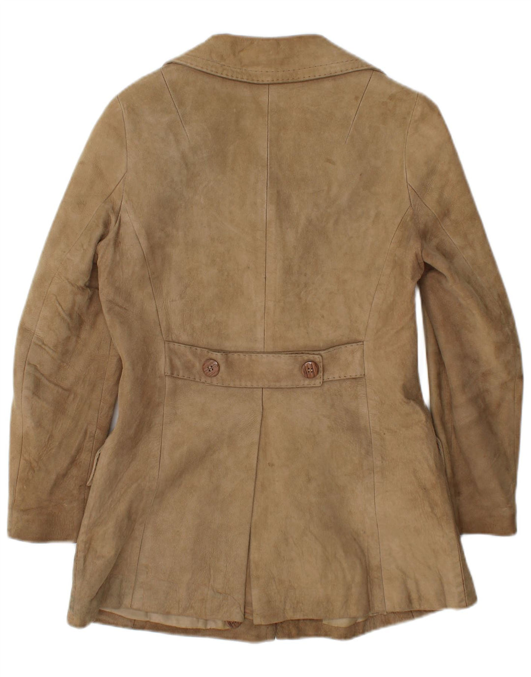 veste en daim femme vintage UK 10 Petit Beige