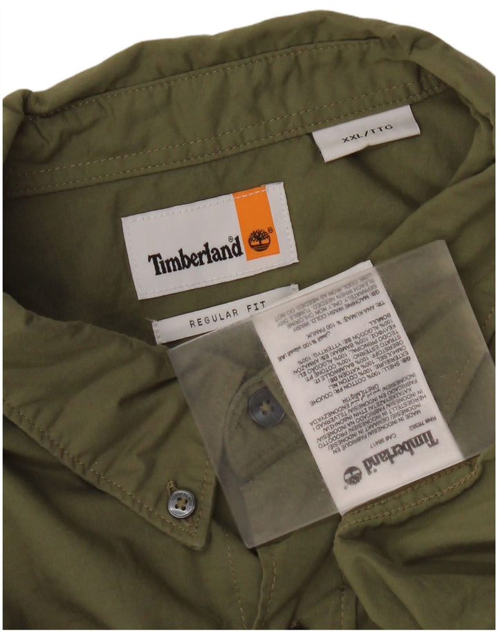 Timberland Chemise coupe régulière pour homme 2XL en coton kaki