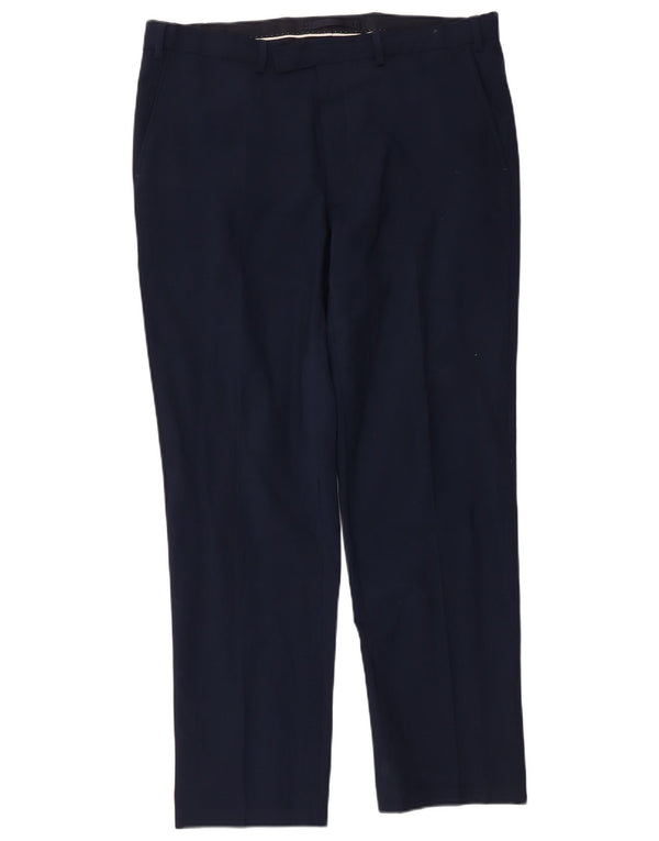 Marks & Spencer Pantalon décontracté coupe classique pour homme W36 L31 en laine bleu marine