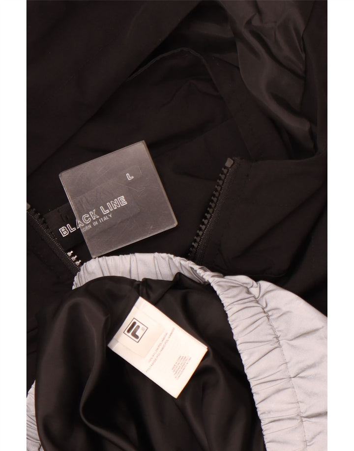 FILA Veste de survêtement à capuche et col zippé pour homme Large Noir Colorblock