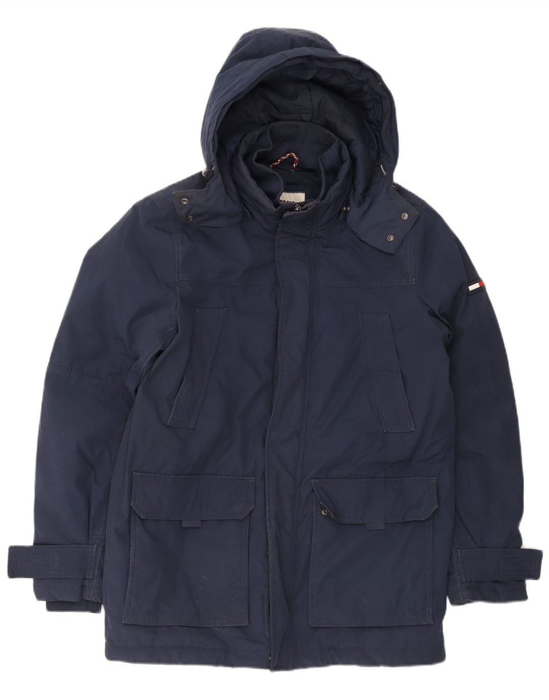 Tommy Hilfiger Manteau coupe-vent à capuche pour homme UK 38 Bleu marine moyen