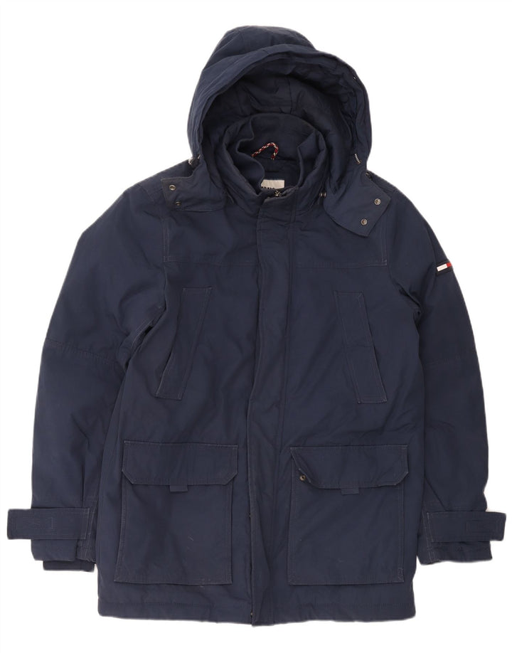 Tommy Hilfiger Manteau coupe-vent à capuche pour homme UK 38 Bleu marine moyen