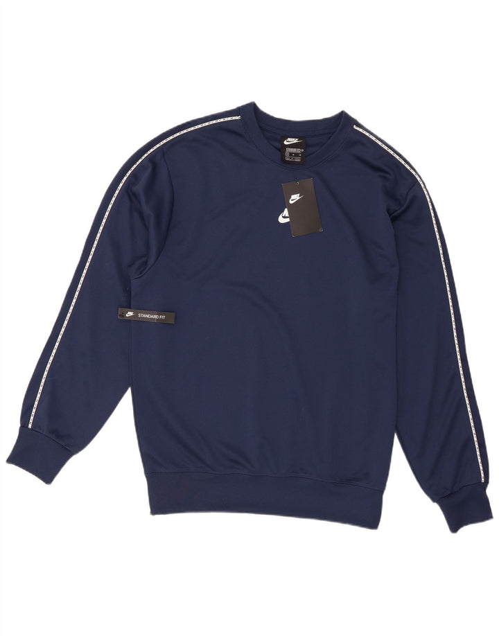 Nike Sweat-shirt graphique coupe standard pour homme Bleu marine moyen Polyester