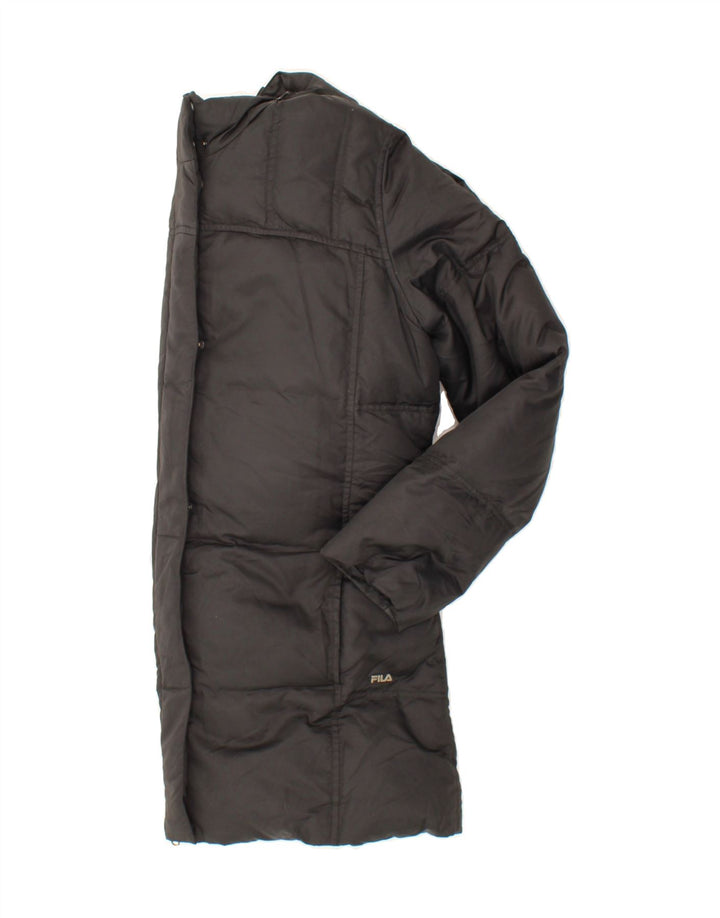 FILA Womens Hooded Padded Jacket IT 44 Medium Black Polyamide Vintage Fila and Second-Hand Fila from Messina Hembry 
