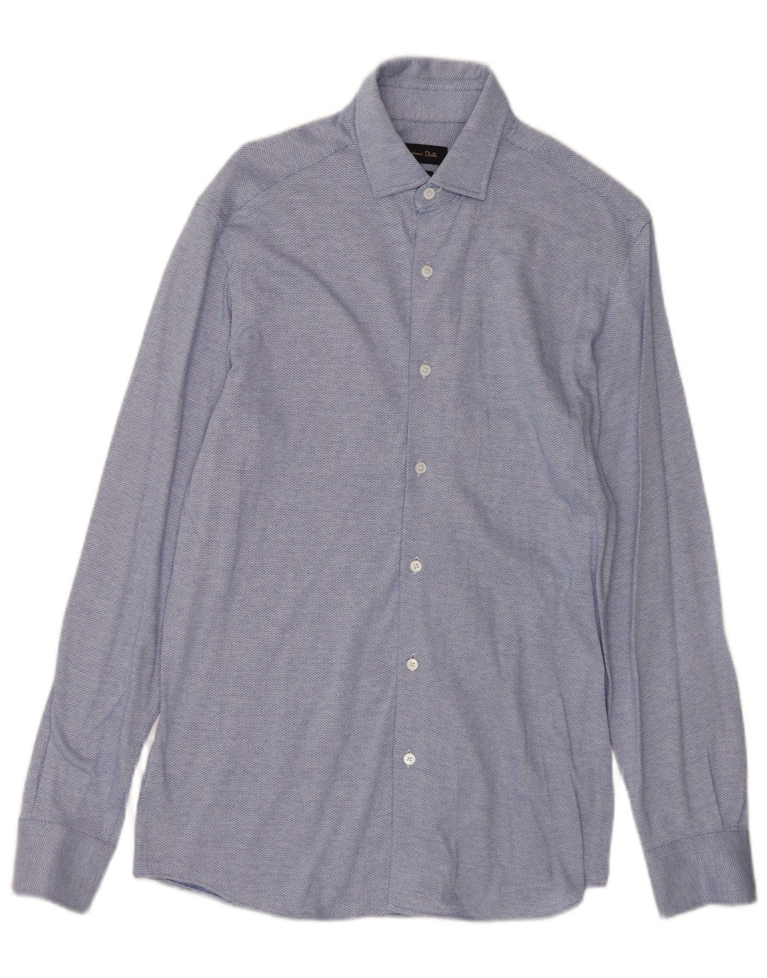 Massimo Dutti Chemise Homme Bleu Moyen Chevron Coton