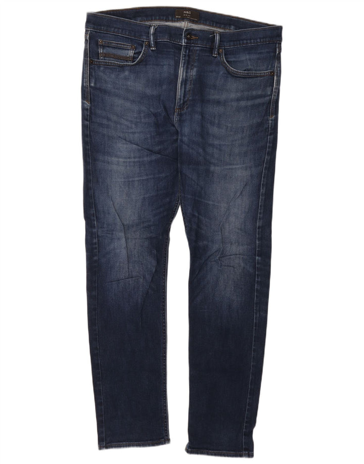 Marks & Spencer Jean Slim Homme W38 L33 Bleu Marine Coton