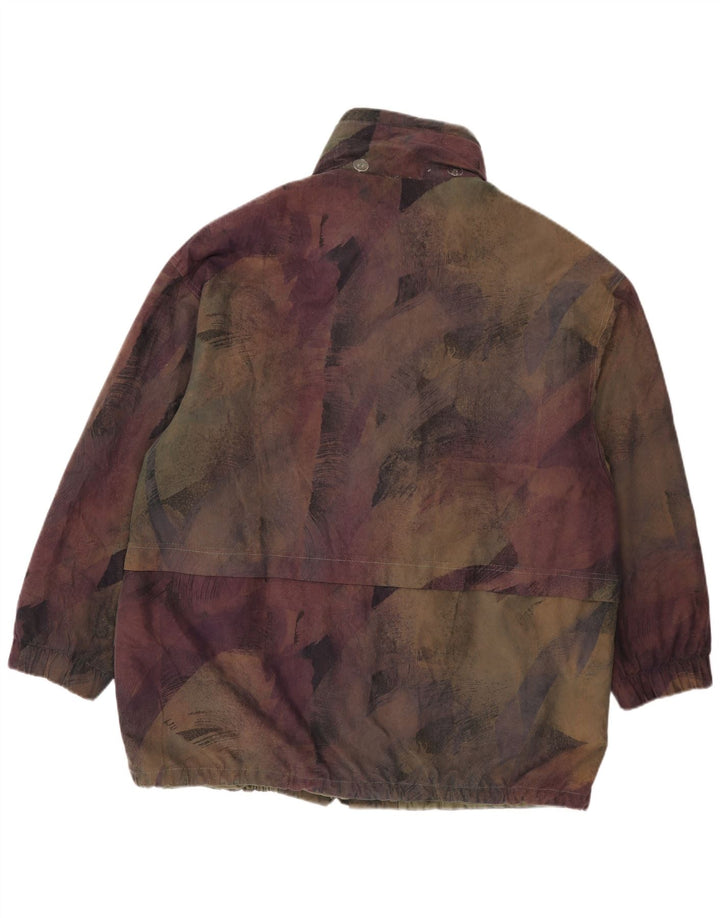 vintage Femmes Motif Abstrait Veste Coupe-Vent UK 20 2XL Multicolore