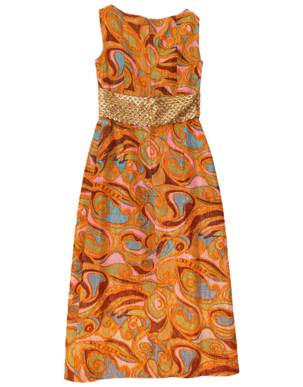 vintage Femme Robe Maxi Sans Manches UK 12 Moyen Multicolore Paisley