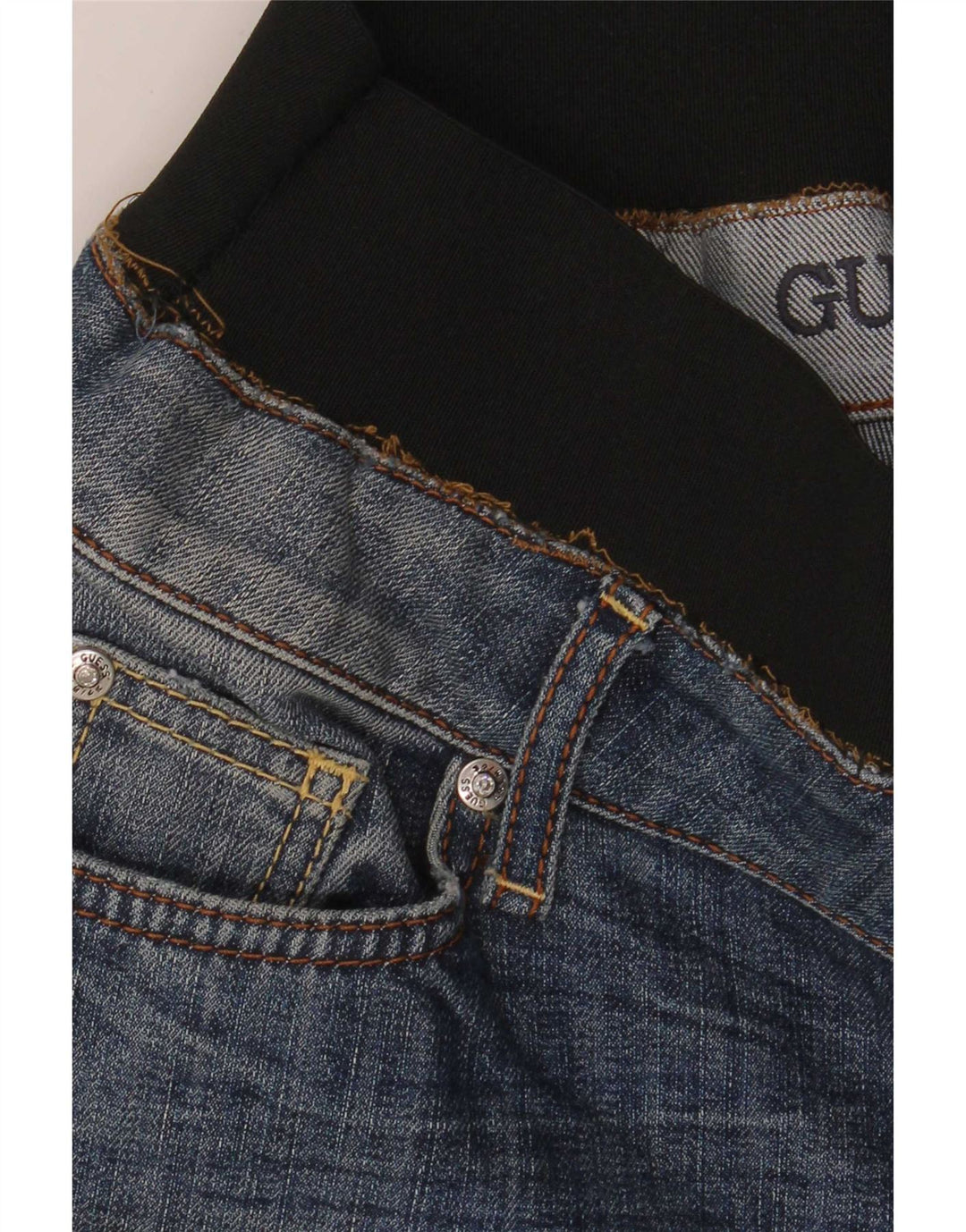 Guess Jean Droit Femme W24 L28 Bleu Colorblock