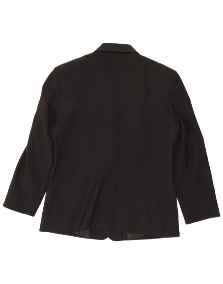 Benetton Veste Blazer 3 Boutons Femme IT 46 Large Noir Polyester