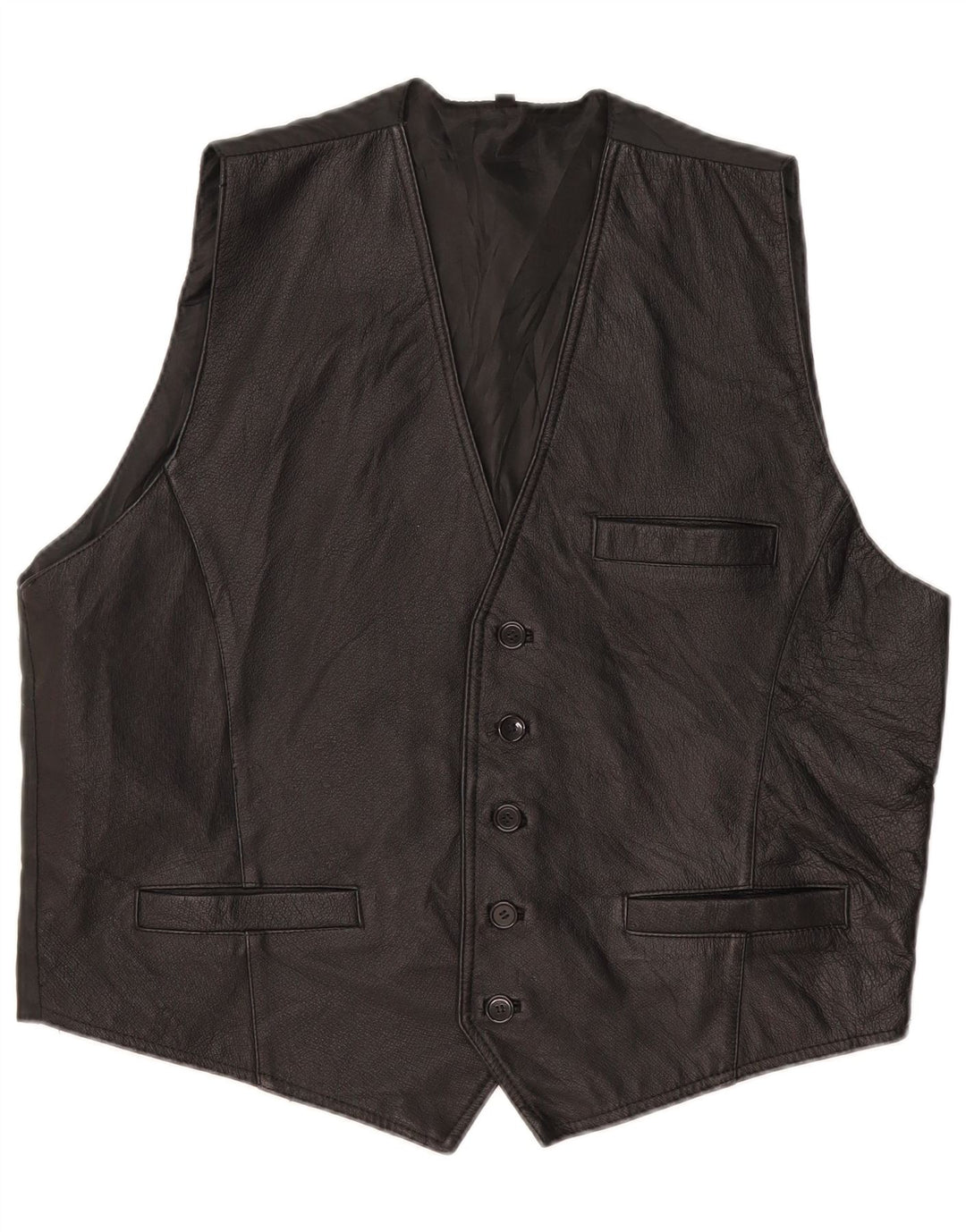 gilet homme vintage XL cuir noir