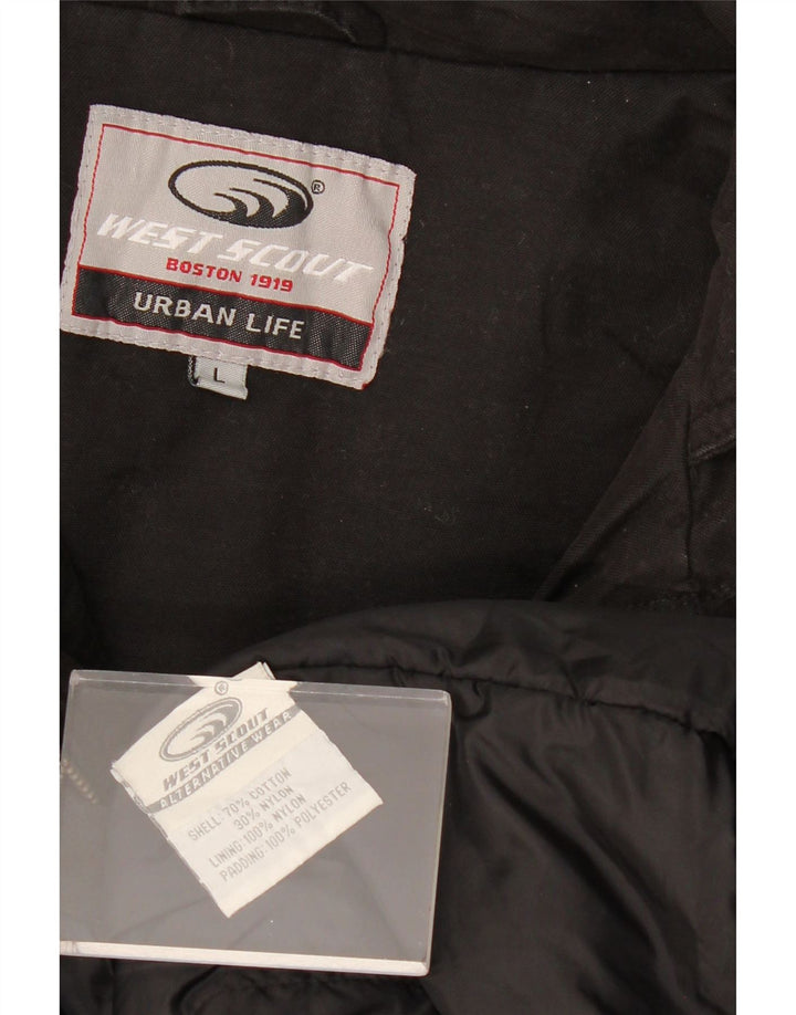 WEST SCOUT Veste coupe-vent pour homme UK 40 Large Noir Coton