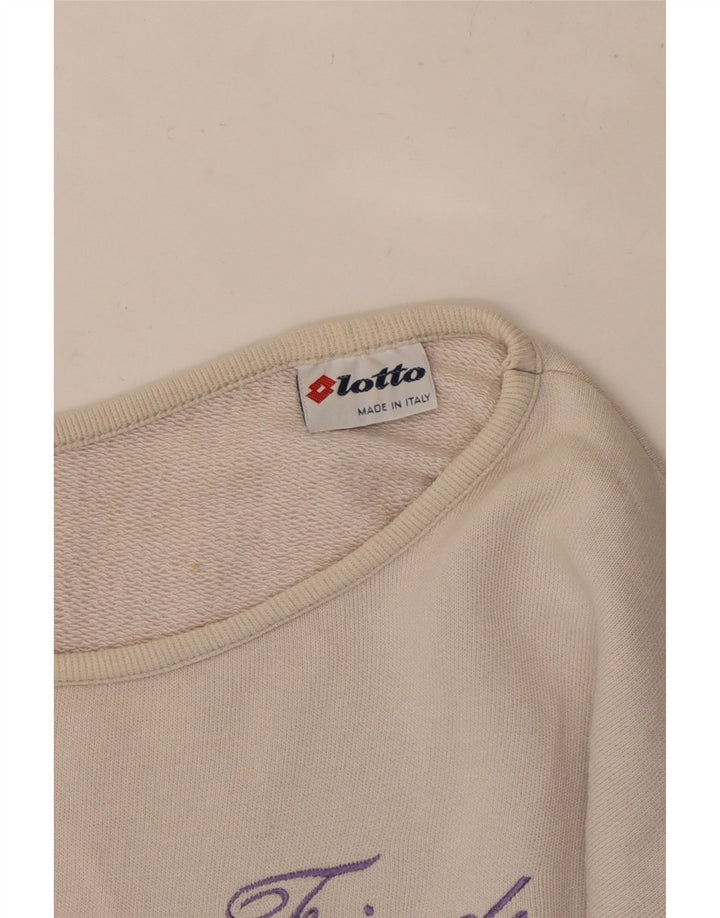LOTTO Sweat-shirt court graphique pour femme IT 42 Blanc moyen