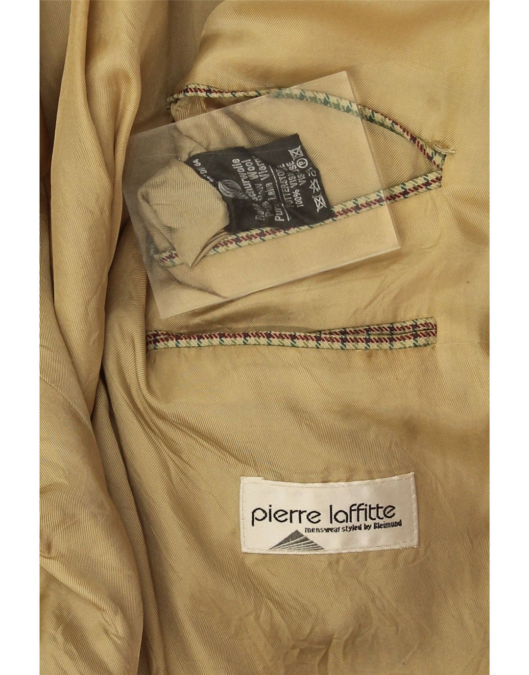 Pierre Laffitte Veste blazer longue pour homme UK 38 pied-de-poule vert moyen