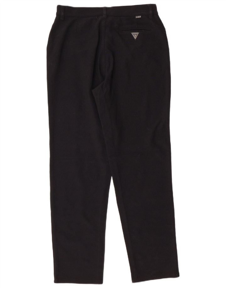 GUESS Pantalon droit en velours côtelé W33 L30 Noir Polyamide