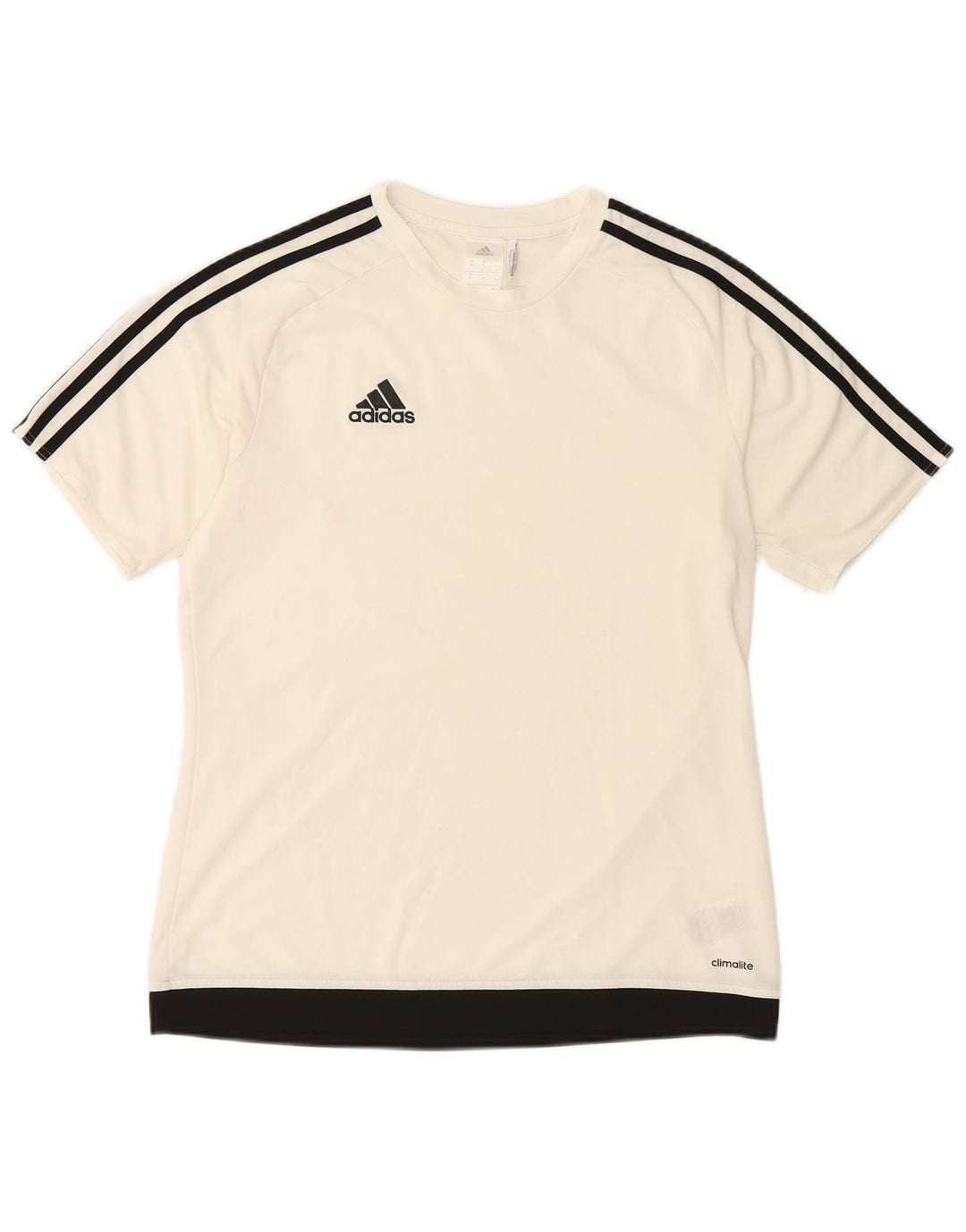 ADIDAS T-Shirt Climalite Homme Blanc Moyen Polyester Colorblock