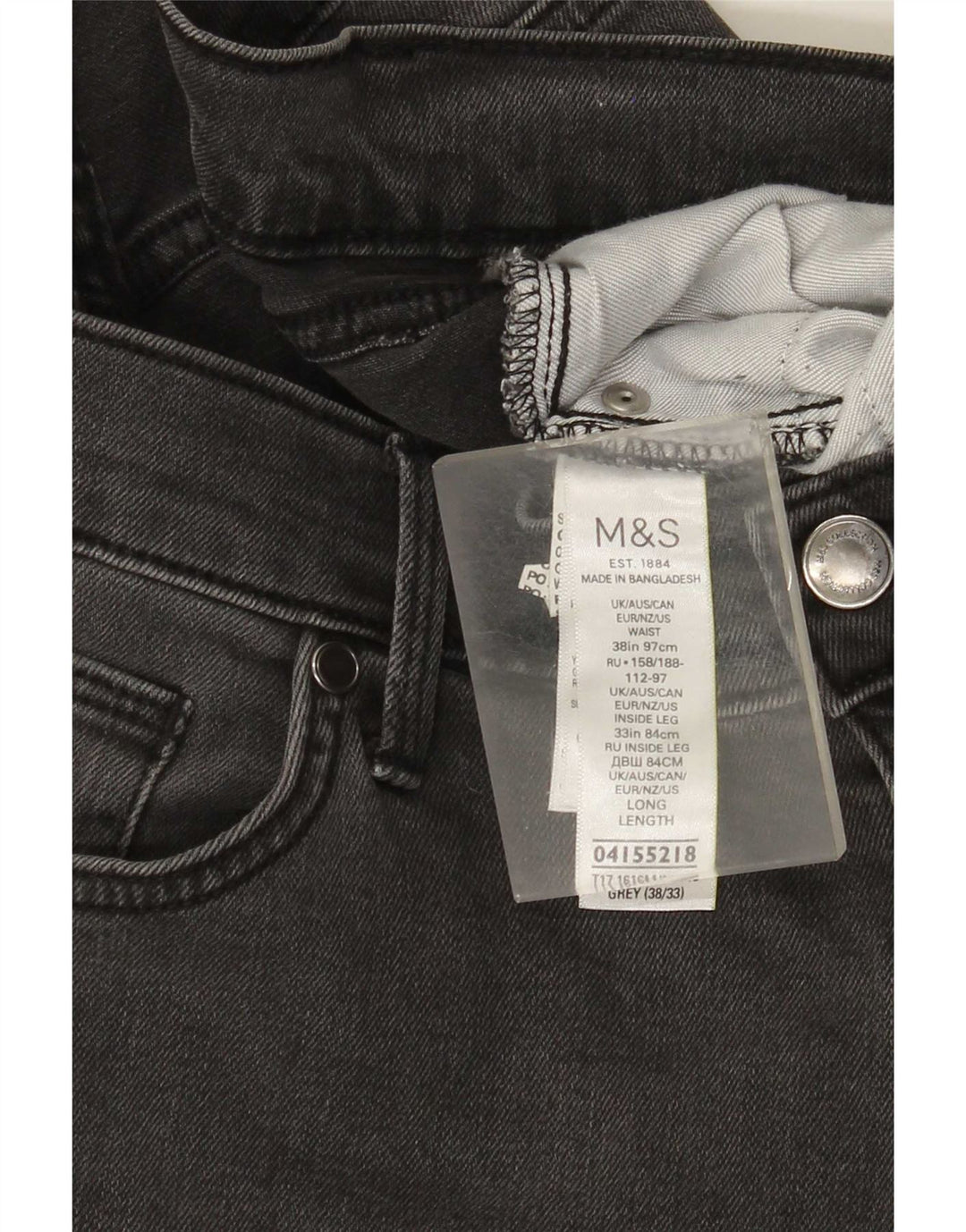Marks & Spencer Jean droit homme W38 L33 gris coton