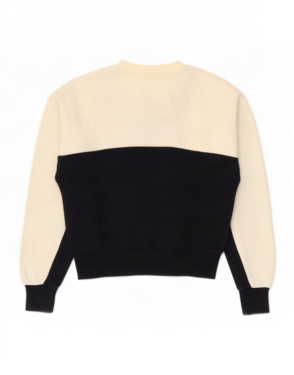 Champion Sweat-shirt court surdimensionné pour femme UK 6 XS Blanc Colorblock