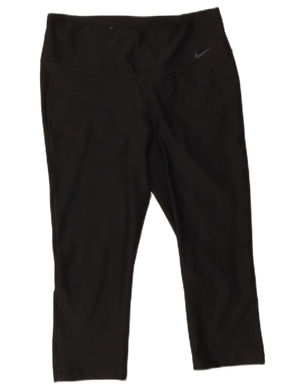 Nike Legging Capri Dri Fit pour femme UK 14 Noir moyen Polyester