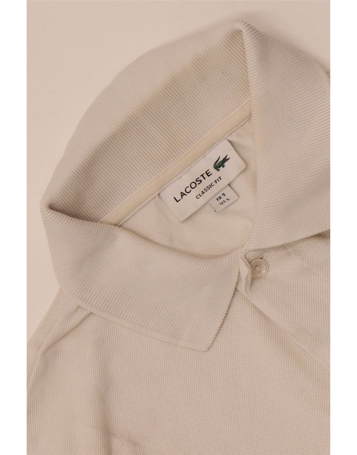 Lacoste Polo coupe classique pour homme Taille 5 Grand Blanc
