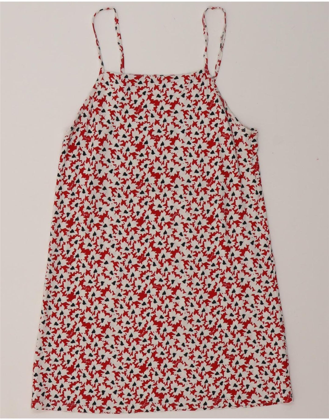 TOMMY HILFIGER Haut chemisier à motif abstrait pour femme UK 12 Rouge moyen