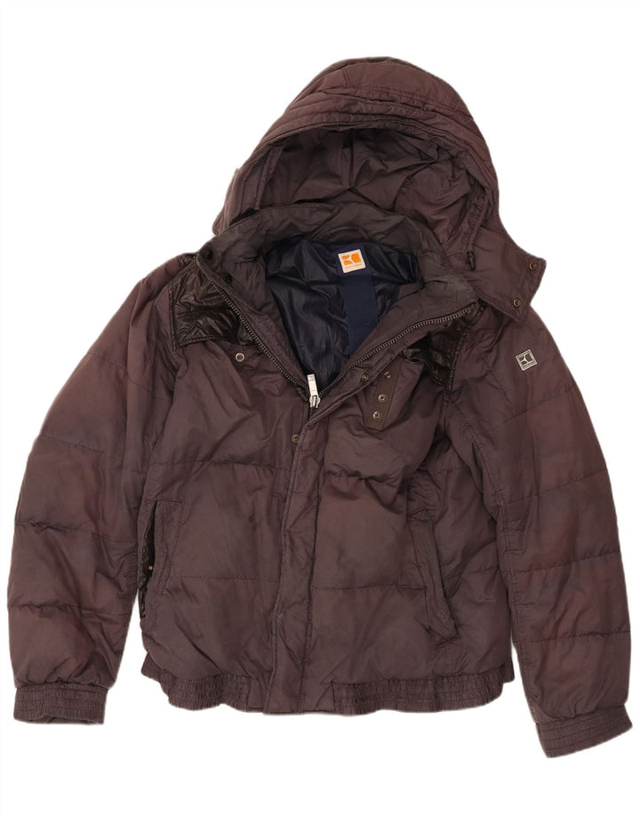Hugo Boss Veste matelassée à capuche pour homme UK 38 Marron moyen