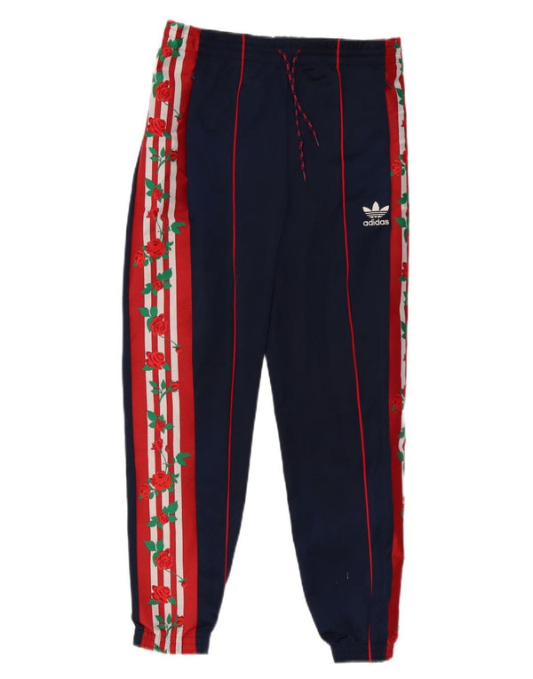 Adidas Pantalon de survêtement graphique pour femme Joggers UK 8 Small Bleu marine