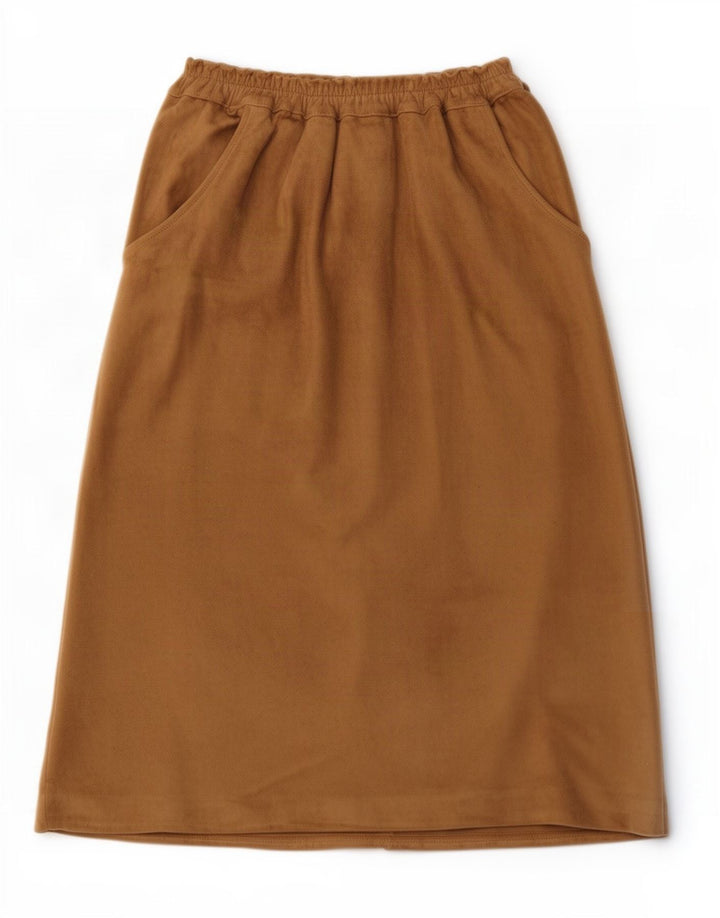 jupe portefeuille en daim femme vintage IT 42 Medium W27 Cuir Beige