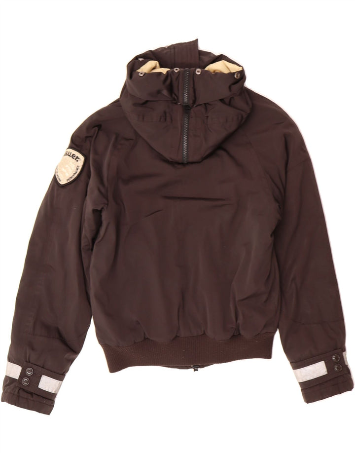 BLAUER Girls Hooded Bomber Jacket 11-12 Years Brown Polyester Vintage Blauer and Second-Hand Blauer from Messina Hembry 