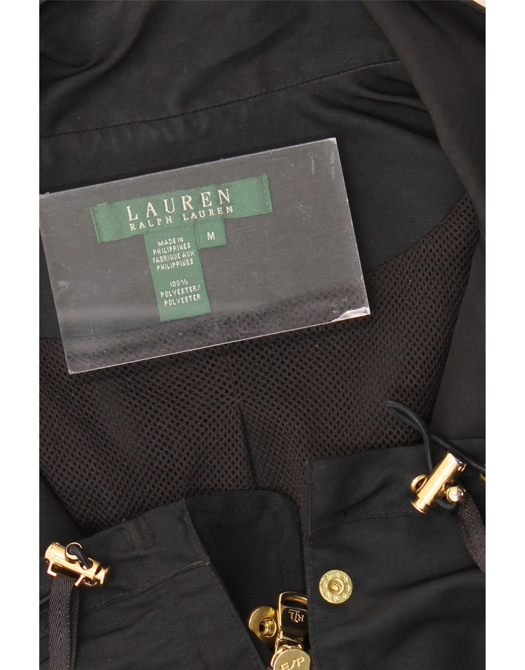 RALPH LAUREN Veste utilitaire pour femme UK 14 Polyester noir moyen