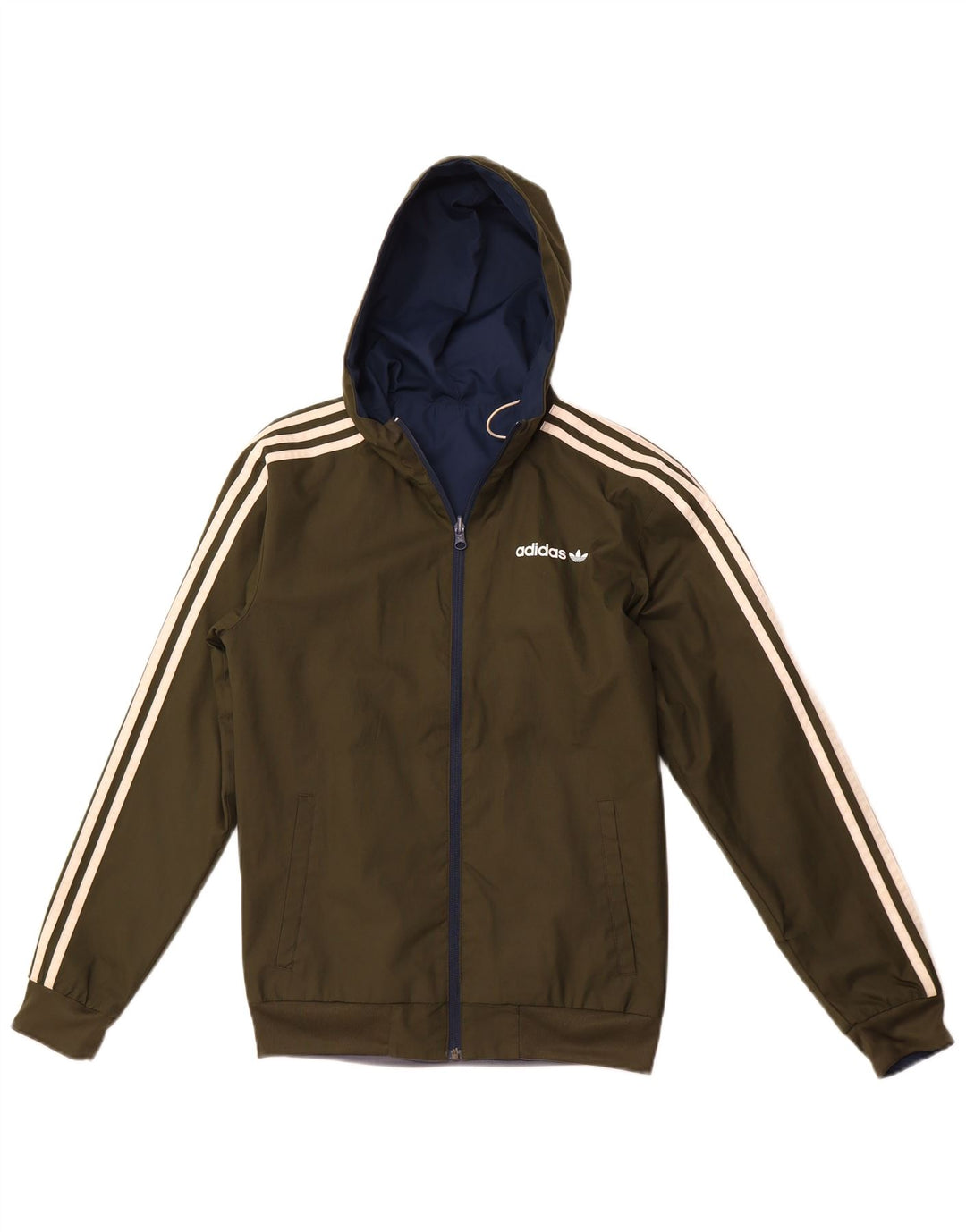 ADIDAS Veste de survêtement réversible à capuche pour hommes XS Kaki Polyester