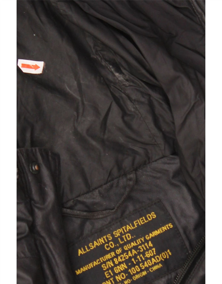 ALL SAINTS Veste utilitaire à capuche pour homme UK 38 Medium Noir