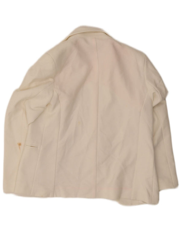Oasis Veste blazer ouverte pour femme UK 8 Small Blanc Polyester